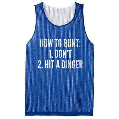 How To Bunt Hit A Dinger Funny Baseball Player Home Run Fun Gift Mesh Reversible Basketball Jersey Tank