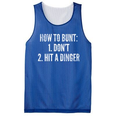 How To Bunt Hit A Dinger Funny Baseball Player Home Run Fun Gift Mesh Reversible Basketball Jersey Tank