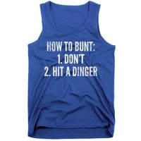 How To Bunt Hit A Dinger Funny Baseball Player Home Run Fun Gift Tank Top