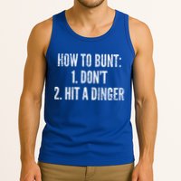 How To Bunt Hit A Dinger Funny Baseball Player Home Run Fun Gift Tank Top