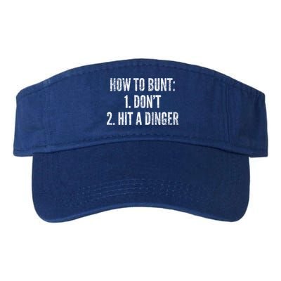 How To Bunt Hit A Dinger Funny Baseball Player Home Run Fun Gift Visor
