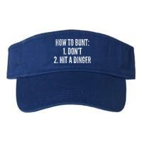 How To Bunt Hit A Dinger Funny Baseball Player Home Run Fun Gift Visor