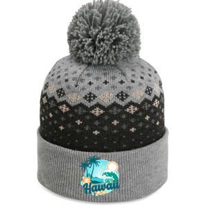 Hawaii Tropical Beach Palm Trees The Baniff Cuffed Pom Beanie