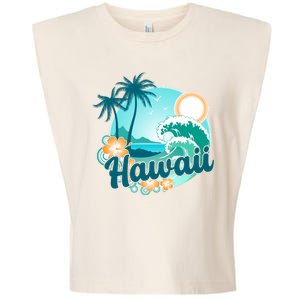 Hawaii Tropical Beach Palm Trees Garment-Dyed Women's Muscle Tee