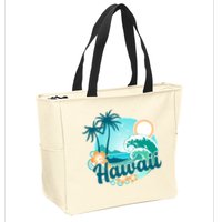 Hawaii Tropical Beach Palm Trees Zip Tote Bag