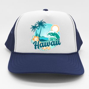 Hawaii Tropical Beach Palm Trees Trucker Hat