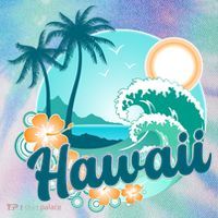 Hawaii Tropical Beach Palm Trees Legacy Tie Dye Trucker Hat