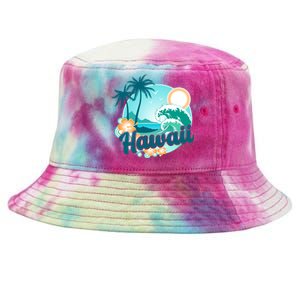 Hawaii Tropical Beach Palm Trees Tie-Dyed Bucket Hat