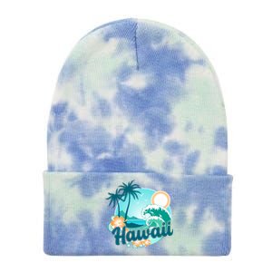 Hawaii Tropical Beach Palm Trees Tie Dye 12in Knit Beanie