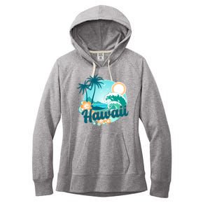 Hawaii Tropical Beach Palm Trees Women's Fleece Hoodie