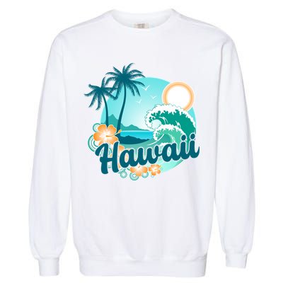 Hawaii Tropical Beach Palm Trees Garment-Dyed Sweatshirt