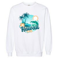 Hawaii Tropical Beach Palm Trees Garment-Dyed Sweatshirt