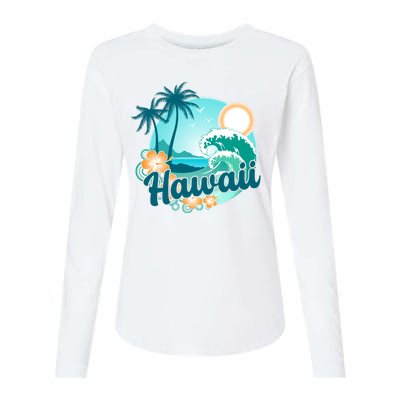 Hawaii Tropical Beach Palm Trees Womens Cotton Relaxed Long Sleeve T-Shirt