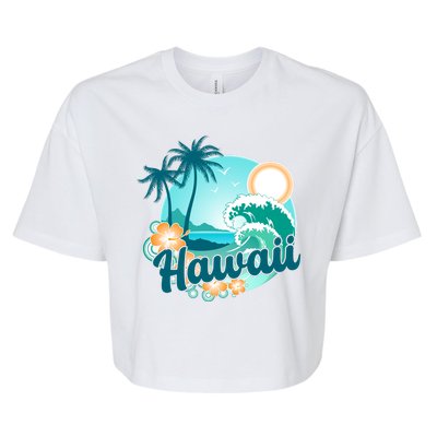 Hawaii Tropical Beach Palm Trees Bella+Canvas Jersey Crop Tee