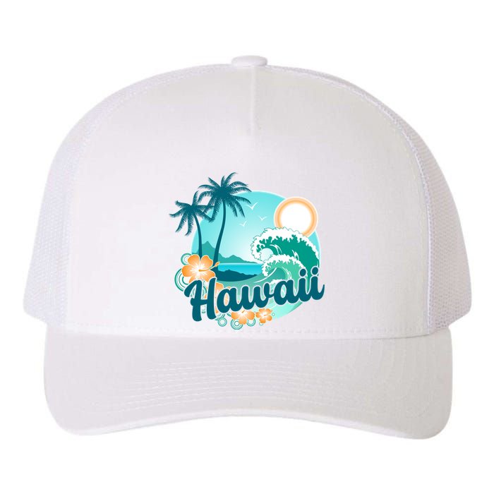 Hawaii Tropical Beach Palm Trees Yupoong Adult 5-Panel Trucker Hat