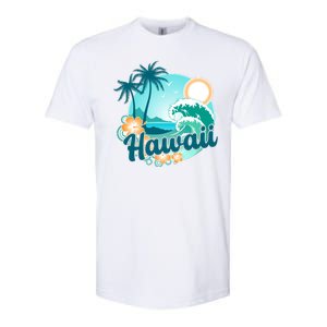 Hawaii Tropical Beach Palm Trees Softstyle CVC T-Shirt