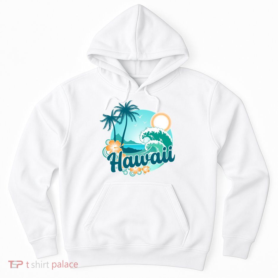 Hawaii Tropical Beach Palm Trees Hoodie