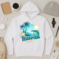 Hawaii Tropical Beach Palm Trees Hoodie