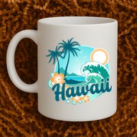 Hawaii Tropical Beach Palm Trees Mug