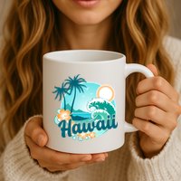 Hawaii Tropical Beach Palm Trees Mug
