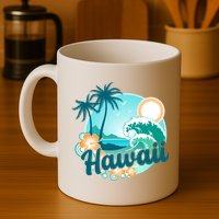Hawaii Tropical Beach Palm Trees Mug