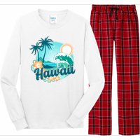 Hawaii Tropical Beach Palm Trees Long Sleeve Pajama Set