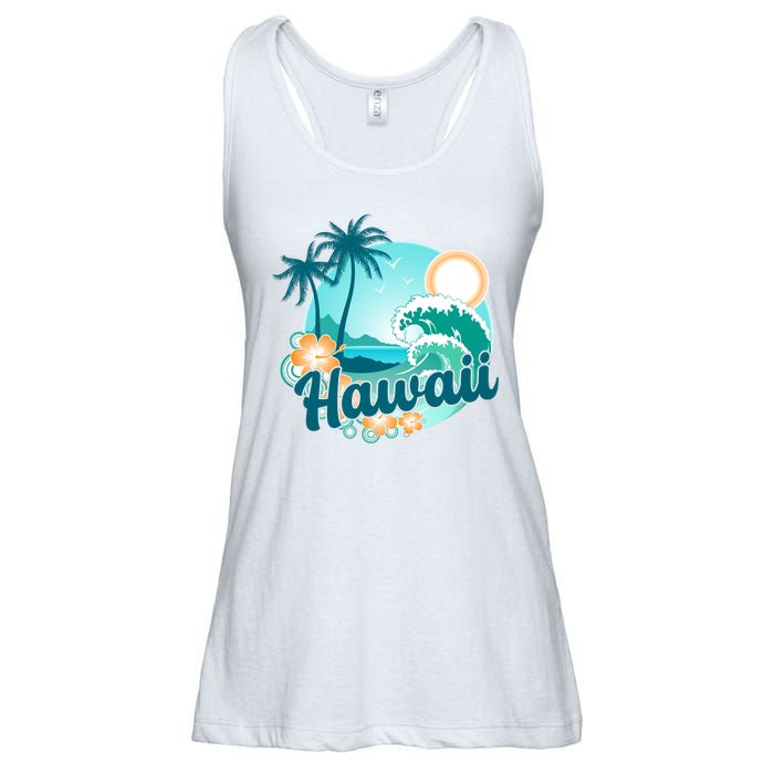 Hawaii Tropical Beach Palm Trees Ladies Essential Flowy Tank