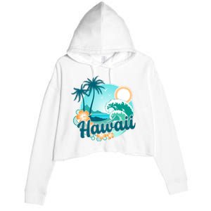 Hawaii Tropical Beach Palm Trees Crop Fleece Hoodie