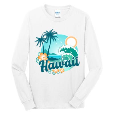 Hawaii Tropical Beach Palm Trees Tall Long Sleeve T-Shirt