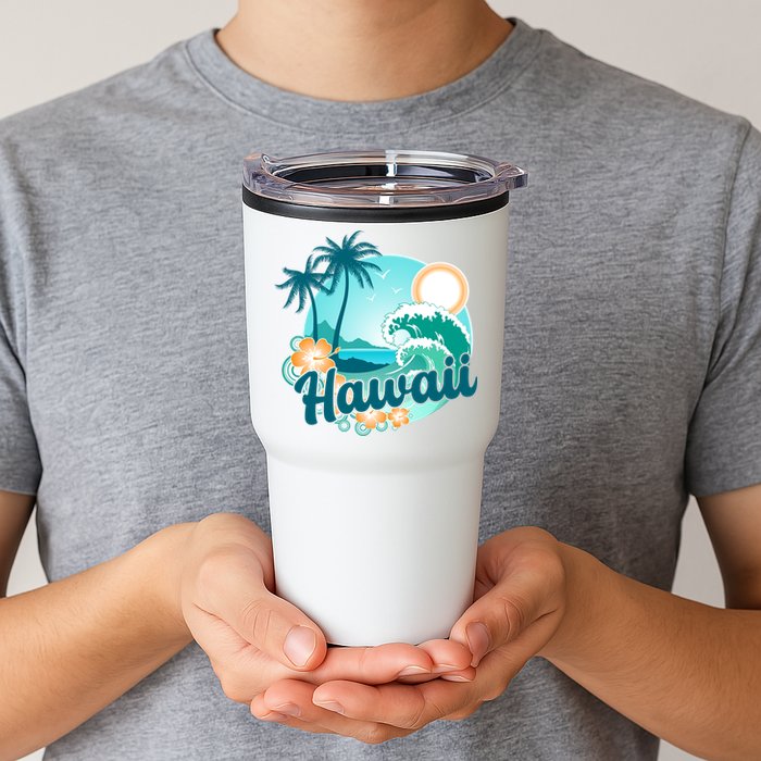 Hawaii Tropical Beach Palm Trees Tumbler