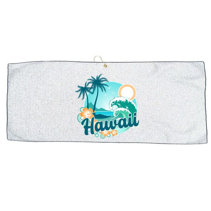 Hawaii Tropical Beach Palm Trees Large Microfiber Waffle Golf Towel