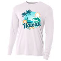 Hawaii Tropical Beach Palm Trees Cooling Performance Long Sleeve Crew