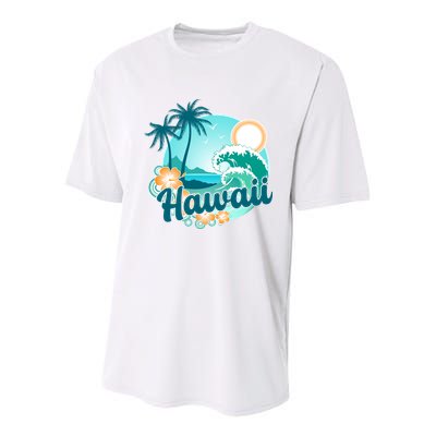 Hawaii Tropical Beach Palm Trees Youth Performance Sprint T-Shirt