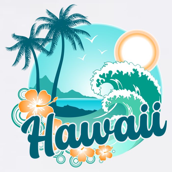 Hawaii Tropical Beach Palm Trees Poster