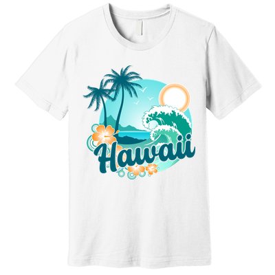 Hawaii Tropical Beach Palm Trees Premium T-Shirt