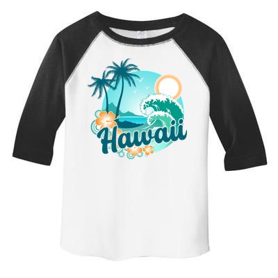 Hawaii Tropical Beach Palm Trees Toddler Fine Jersey T-Shirt