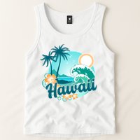 Hawaii Tropical Beach Palm Trees Tank Top