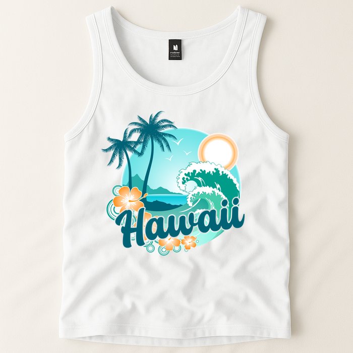 Hawaii Tropical Beach Palm Trees Tank Top