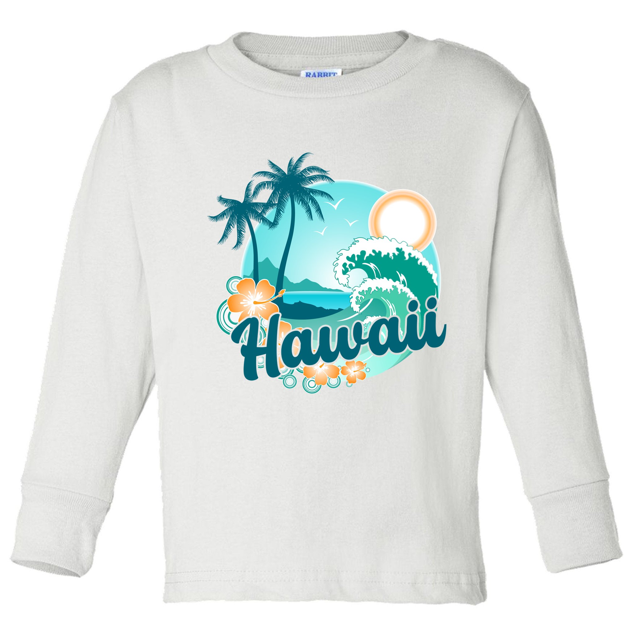 Hawaii Tropical Beach Palm Trees Toddler Long Sleeve Shirt