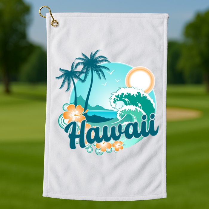 Hawaii Tropical Beach Palm Trees Golf Towel