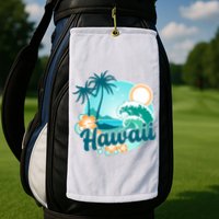 Hawaii Tropical Beach Palm Trees Golf Towel