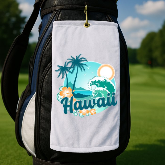 Hawaii Tropical Beach Palm Trees Golf Towel