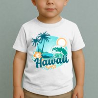 Hawaii Tropical Beach Palm Trees Toddler T-Shirt