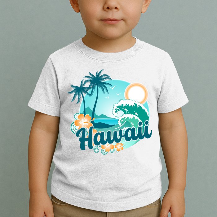 Hawaii Tropical Beach Palm Trees Toddler T-Shirt