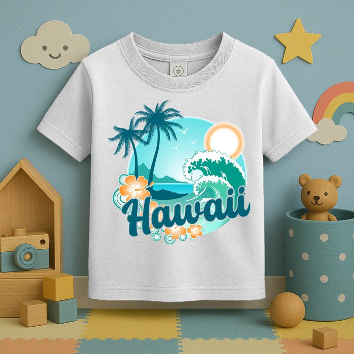 Hawaii Tropical Beach Palm Trees Toddler T-Shirt