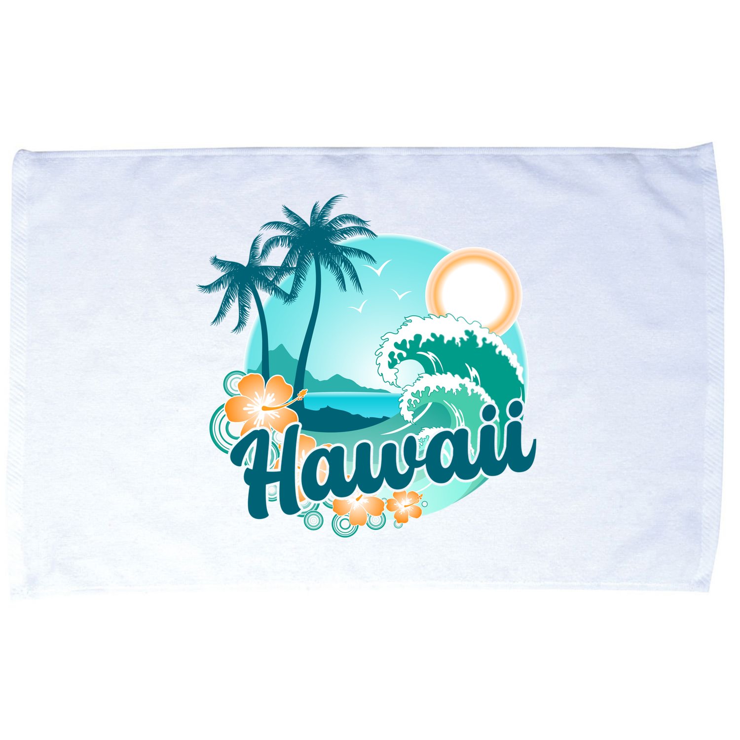 Hawaii Tropical Beach Palm Trees Microfiber Hand Towel