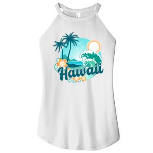 Hawaii Tropical Beach Palm Trees Women's Perfect Tri Rocker Tank