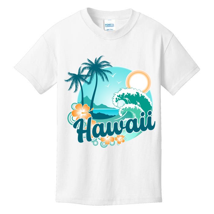 Hawaii Tropical Beach Palm Trees Kids T-Shirt