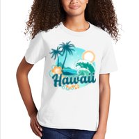 Hawaii Tropical Beach Palm Trees Kids T-Shirt