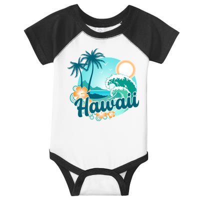 Hawaii Tropical Beach Palm Trees Infant Baby Jersey Bodysuit